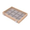 thumbnail image 1 of Jewelry Box Wooden Earring Organizer Tray for Showcase Store Display Counter 12 Grids Gray, 1 of 8