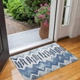 thumbnail image 2 of Blue Chevron Geometric Boho Pattern Door Rugs,Washable Non Slip Door Mats Indoor,Decorative Door Mats,Entry Mat Indoor for Entrance,Bedroom,Kitchen,Bathroom,17"x30", 2 of 6