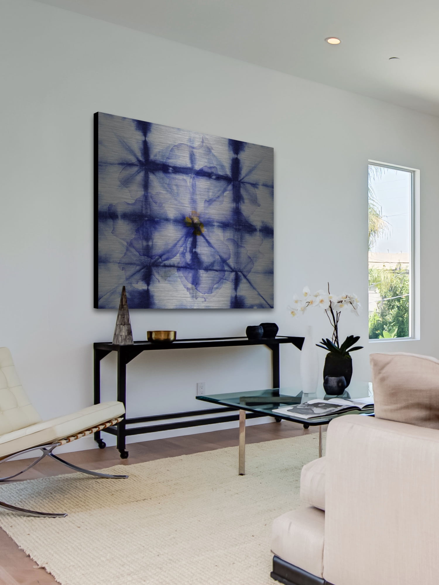 Parvez Taj Boxed in Blue Art Print on Brushed Aluminum
