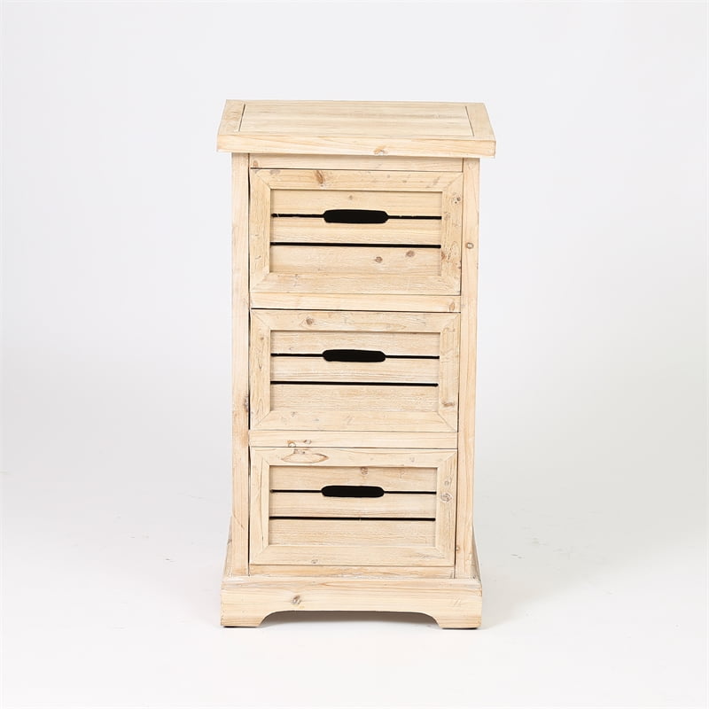 Luxen Home Natural 3 Drawer Small Cabinet Com Natural 3 Drawer Small Cabinet