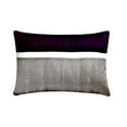 thumbnail image 4 of The HomeCentric Purple Pack of 2,12"x24" (30x60 cm) Lumbar Pillow Cover, Silk Color Blocking & Patchwork Oblong Pillow, Modern Pattern Striped Style - Plush Purple Silk, 4 of 10