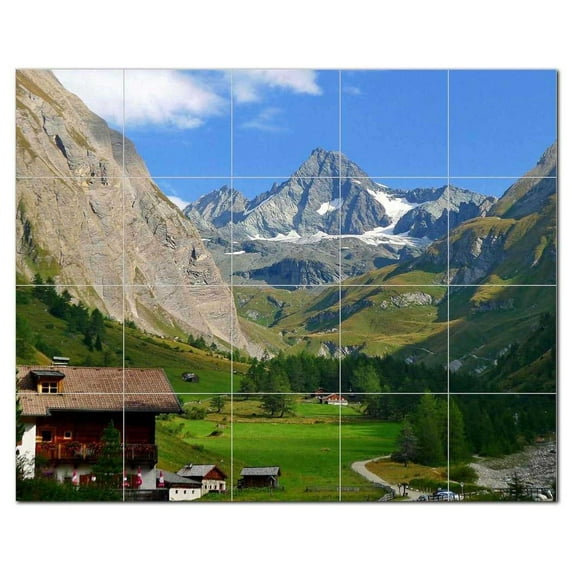 Mountain Ceramic Tile Mural Kitchen Backsplash Bathroom Shower, 401160-L54