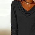 thumbnail image 7 of Eyelets Dresses for Women - Cowl Neck Loose Crewneck Long Sleeve Casual Summer Hollowed Out Keyhole Tunic Mini Dress, 7 of 7
