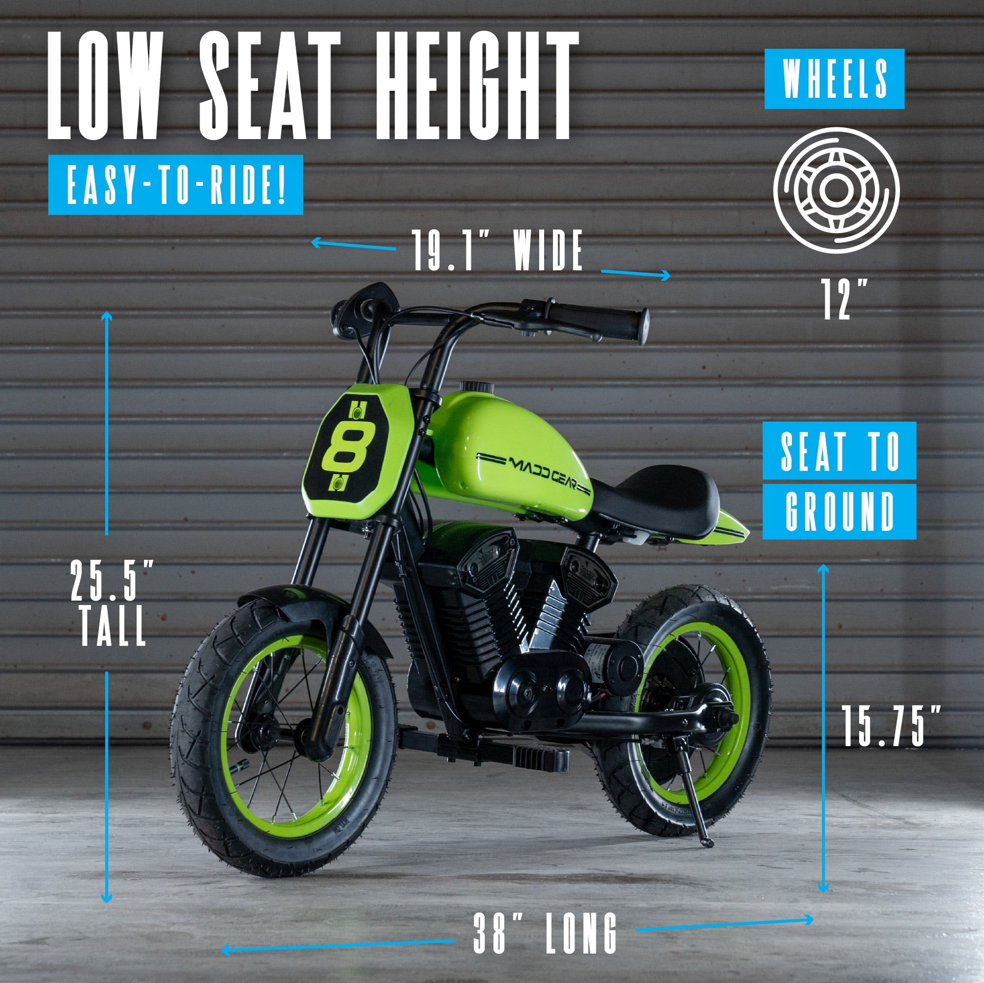 Madd Gear My 1st Mini Electric Motorcycle – 24V Battery, 10 MPH, 12" Wheels, Ages 5-8