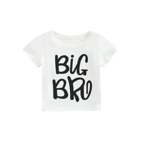 

Kiapeise Toddler Baby Boys Summer Casual Cotton T-shirt Short Sleeve Round Neck Letter Print Casual Tops