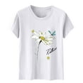 thumbnail image 5 of Flowers Shirts Short Sleeve T-Shirts for Women Trendy Lightweight Soft Casual Crewneck Tees Spring Summer Tops Clothes 2025, 5 of 5
