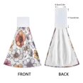 thumbnail image 4 of Colorful Flowers 2 Pack 14''x18'' Hand Towels Soft Coral Fleece Quick Dry Hook and Loop for Kitchen Bathroom, 4 of 7