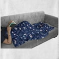 thumbnail image 6 of Blue Sky Soft Flannel Fleece Blanket, Abstract Saturn UFO Aliens Galaxy Planets Clouds on Dark Tone Background, Cozy Plush for Indoor and Outdoor Use, 60" x 80", Dark Sky Blue White, by Ambesonne, 6 of 6