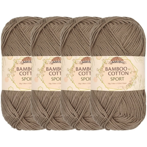 JubileeYarn Bamboo Cotton Sport Yarn - 50g/skein - Coffee Lover - 4 Skeins