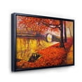thumbnail image 3 of Designart 'Little Bridge In Deep Orange Autumn Landscape I' Traditional Framed Canvas Wall Art Print, 3 of 5
