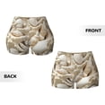 thumbnail image 5 of Haiem Starfish and Sea Shells No Front Seam Biker Shorts for Women Yoga Workout Gym Bike Shorts with Tummy Control Moisture-Wicking-Medium, 5 of 9