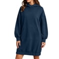 thumbnail image 5 of Chiccall Women Hoodies Dress Hooded Sweatshirts Dress Casual Long Sleeve Tunic Dress Oversized Sweatshirts with Pocket, 5 of 8