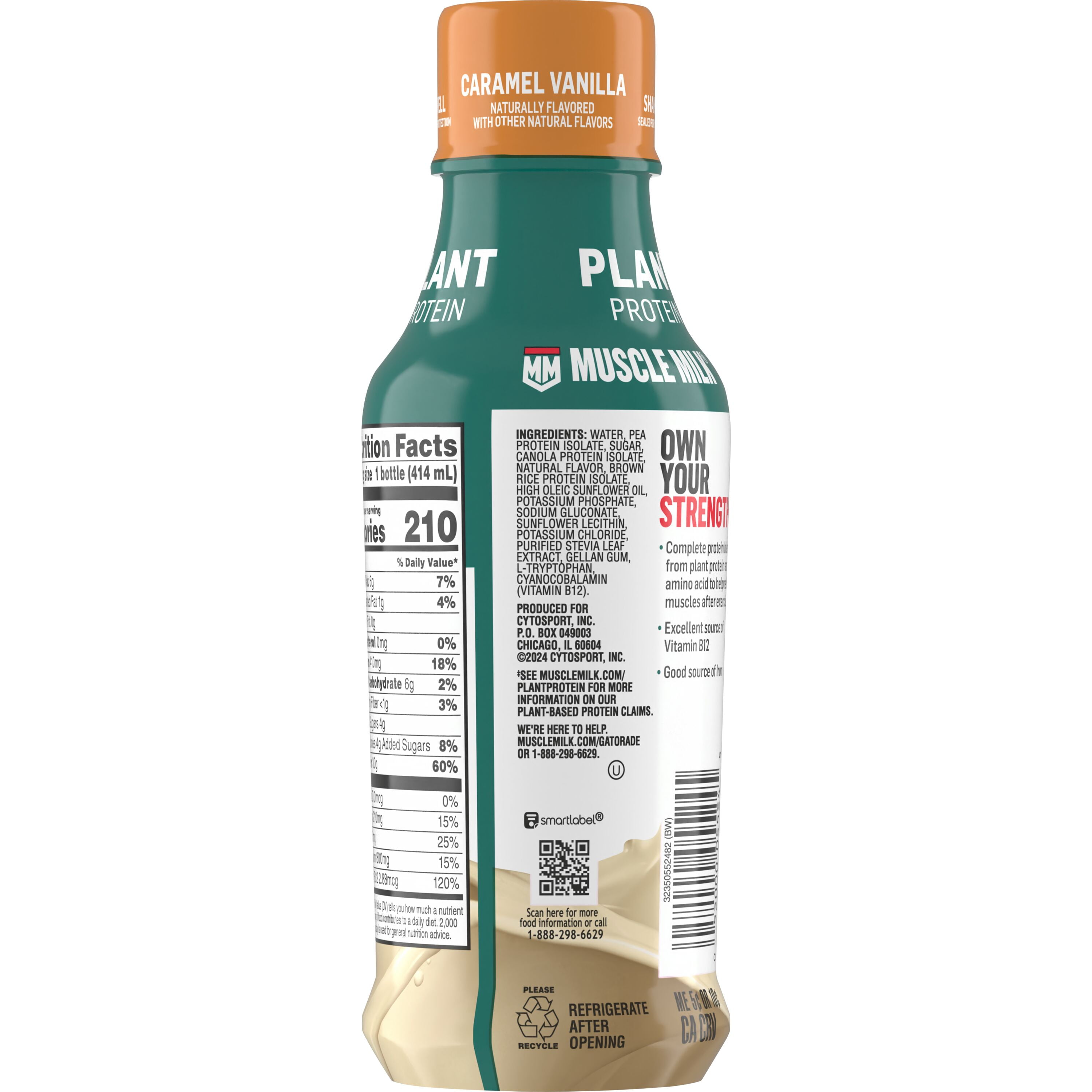 Muscle Milk Caramel Vanilla Plant Based Protein Shake, 14 fl oz.