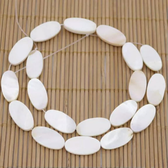 EOEMY 10-20mm Natural White Mother Of Pearl Shell Loose Beads 15" Choose -Oval 10X20mm