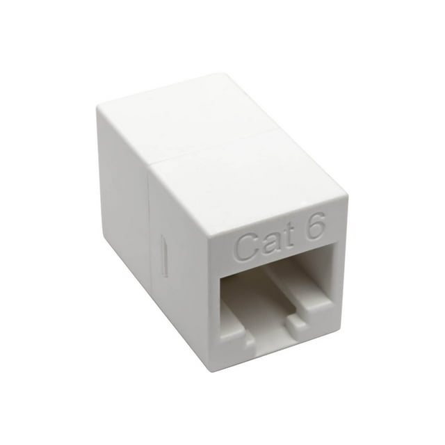 Eaton Tripp Lite Series Cat6 Straight-Through Modular Compact In-Line Coupler (RJ45 F/F), White, TAA - Network coupler - TAA Compliant - RJ-45 (F) to RJ-45 (F) - shielded - CAT 6 - white