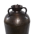 thumbnail image 5 of DecMode 32" Tall Floor Mediterranean Style Brown Metal Vase with Hammered Details and Handles, 5 of 15