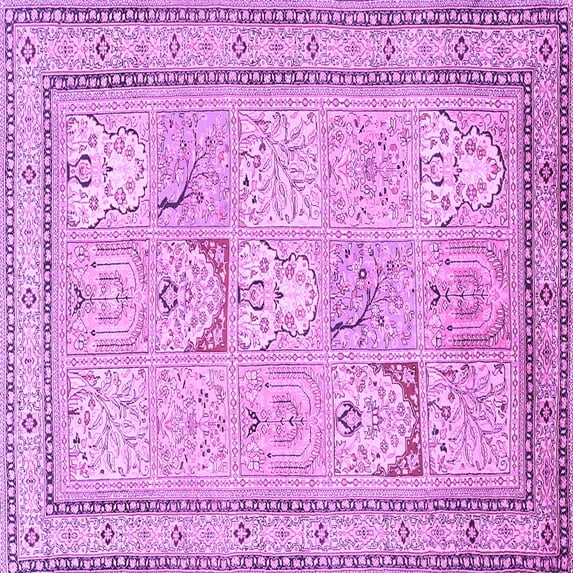 Ahgly Company Indoor Square Persian Purple Traditional Area Rugs, 6' Square