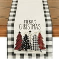 thumbnail image 2 of putnchl 13x72 Inch Mode Waterclor Plaid Christmas Trees Merry Xmas Table Runner, Seasonal Winter Holiday Kitchen Dining Table Christmas Decoration For Indoor Home Party, 2 of 3