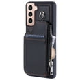 thumbnail image 5 of Compatible with Samsung Galaxy S22 PU Leather Clasp Flip Zipper Purse Case, with Shoulder Strap Lanyard for Women Credit Card Holder Cell Accessories Phone Cover for Samsung Galaxy S22, Black, 5 of 9