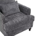 thumbnail image 6 of Accent Chair Armchair, Modern Chenille Upholstered Lounge Chair with Rubber Wood Legs and High Back Comfy Single Sofa Chair for Living Room Bedroom Office, Gray, 6 of 7