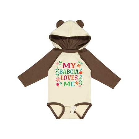 

Inktastic My Babcia Loves Me Gift Baby Girl Long Sleeve Bodysuit