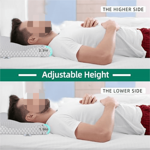 Slim Sleeper-Ultra Thin Memory Foam Pillow for Sleeping,Thin & Low Cervical Profile,Ultra Firm, for Neck Pain,Stomacher, Back and Side Sleeper, (White, 23.6x13.7x2.4/1.9 inch)