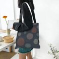 thumbnail image 4 of YFYANG Reusable Cotton Canvas Tote Shopping Bag, Grey Line Circle Pattern Washable Portable Grocery Bag for Daily Travel, 4 of 6