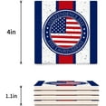 thumbnail image 3 of RYLABLUE Independence Day Theme American Flag Set of 4 Coaster for Drinks, Absorbent Ceramic Stone Coasters Cup Mat with Cork Base for Home Kitchen Room Coffee Table Bar Decor, 3 of 4