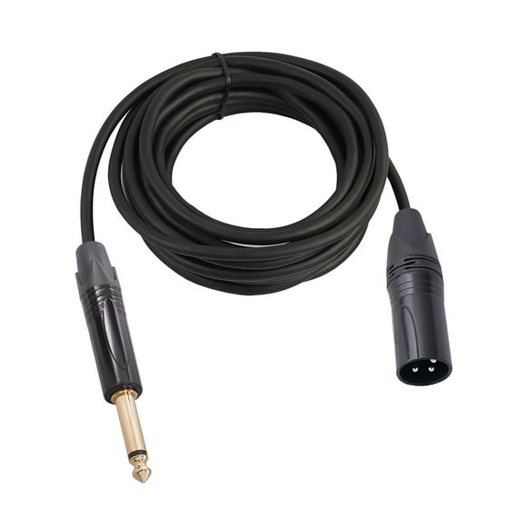TFixol 5m Zinc Alloy Shielded Audio Cable with 6.35mm TRS Male to XLR Female Connector, Phantom Power Compatible, Durable Black Design for Studio Mixers and Microphones