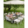 thumbnail image 3 of Outdoor Tablecloth with Umbrella Hole and Zipper, Christmas Dog Rectangle Table Cloth 60x120 Inch Waterproof Tablecloth, Winter Xmas Gingerbread Snowflakes Grey Picnic Table Cover for Patio Camping, 3 of 7