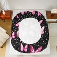 thumbnail image 5 of jejeloiu Kawaii Butterfly Twin Sheet Sets,Cute Cartoon Stars Twin Fitted Sheet,Pink Black Flat Sheet For Girls Teens,Super Cozy Room Decor,3 Pieces, 5 of 7