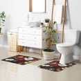 thumbnail image 6 of Yayeee Bath Rug for Bathroom Floor Non Slip Contour Fluffy Soft Absorbent Mat, 20"x24", Red Flowers Pattern, 6 of 7