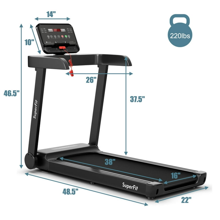 Gymax folding electric treadmill 2.25 hp led display app free installation running sale