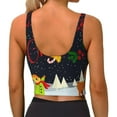 thumbnail image 4 of Goofa Merry Christmas Elk Printed Sports Bras for Women, High Impact Running Bra Workout Crop Tank Tops Longline Sports Bra Push up-, 4 of 9