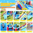 thumbnail image 3 of Qhomic Inflatable Water Slide with Blower, Bounce House with 2 Slides, Jumping Zone, Climbing Wall, Ball Pit and 2 Water Cannons, 3 of 7