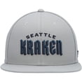 thumbnail image 2 of Men's Fanatics Gray Seattle Kraken Wordmark Logo Snapback Hat, 2 of 4