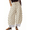 Beige, variant on Women Summer Lace Trim Polka Dot Wide Leg Palazzo Pants High Waisted Cropped Baggy Trousers