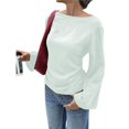 thumbnail image 2 of Camisas de Larga para Mujer, Tops Cortos de Otoño, Cuello , Mangas Acampanadas, Acanalados, con Cordones, Ropa Y2K Verde L, 2 of 8