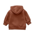 thumbnail image 5 of Children Padded Jackets for Girls Dqueduo Boys And Girls Button Down Hooded Fleece Long Sleeve Pocket Casual Coat Jacket Brown 2-3 Years, 5 of 10