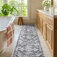 thumbnail image 3 of MeyJey Boho Indoor Hallway Runner Rug 2'x10', Oriental Non Slip Machine Washable Area Rug Distressed Vintage Floor Carpet for Bedroom Kitchen Dinning/Living/Laundry Room, Gray, 3 of 12