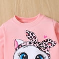 thumbnail image 5 of Emy Dola 1-6 Years Toddler Baby Girl Clothes Fall Winter Outfit Little Girls Leopard Cat Sweatshirts Pants Set Baby Sweatsuit Clothes-1 Pack, 5 of 8