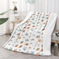 thumbnail image 2 of Football Helmet Beige Pattern Soft Sherpa Fleece Throw Blanket, Warm Cozy Plush Blanket for Sofa Bed Couch, All Season, 50"x60", 2 of 5