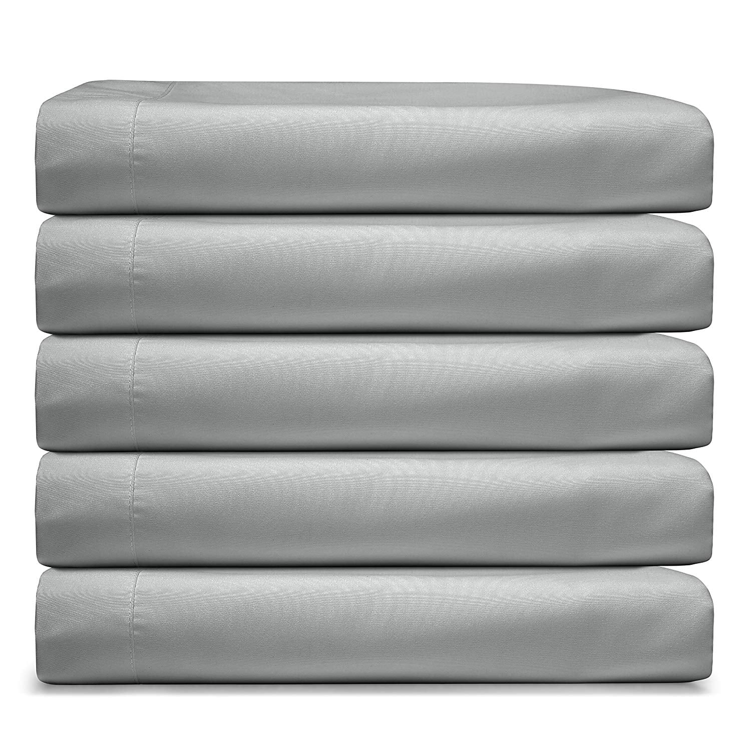 Clara Clark RV/Short Queen 6-Piece Bed Set for Campers - Deep Pocket Fitted Sheet Luxury Soft Microfiber, Silver