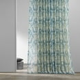thumbnail image 5 of Terrace Teal Printed Faux Linen Sheer Curtain (1 Panel), Terrace Teal, 50W X 96L, 5 of 9