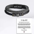 thumbnail image 1 of Pulsera Para Mi Hijo Te Amo Por Siempre, Pulsera De Cuero Trenzado Para Hombre, Pulsera Grabada Personalizada De Acero Inoxidable De Alta Calidad -3287842712262, 1 of 2