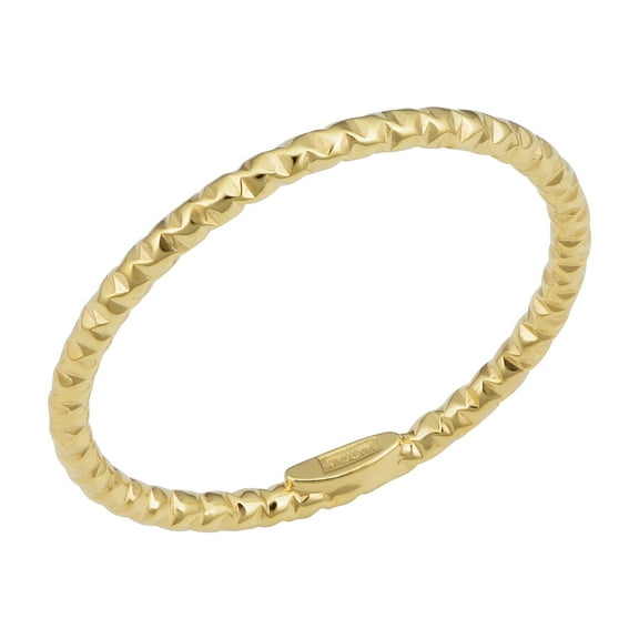KoolJewelry 14k Gold Minimalist Diamond-cut Band Knuckle Stacking Midi Ring