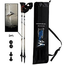 York Nordic White Birch Design Hiking & Walking Poles - Lightweight, Adjustable, and Collapsible -2 Pieces Adjustable w/flip Locks, Detachable Feet and Travel Bag