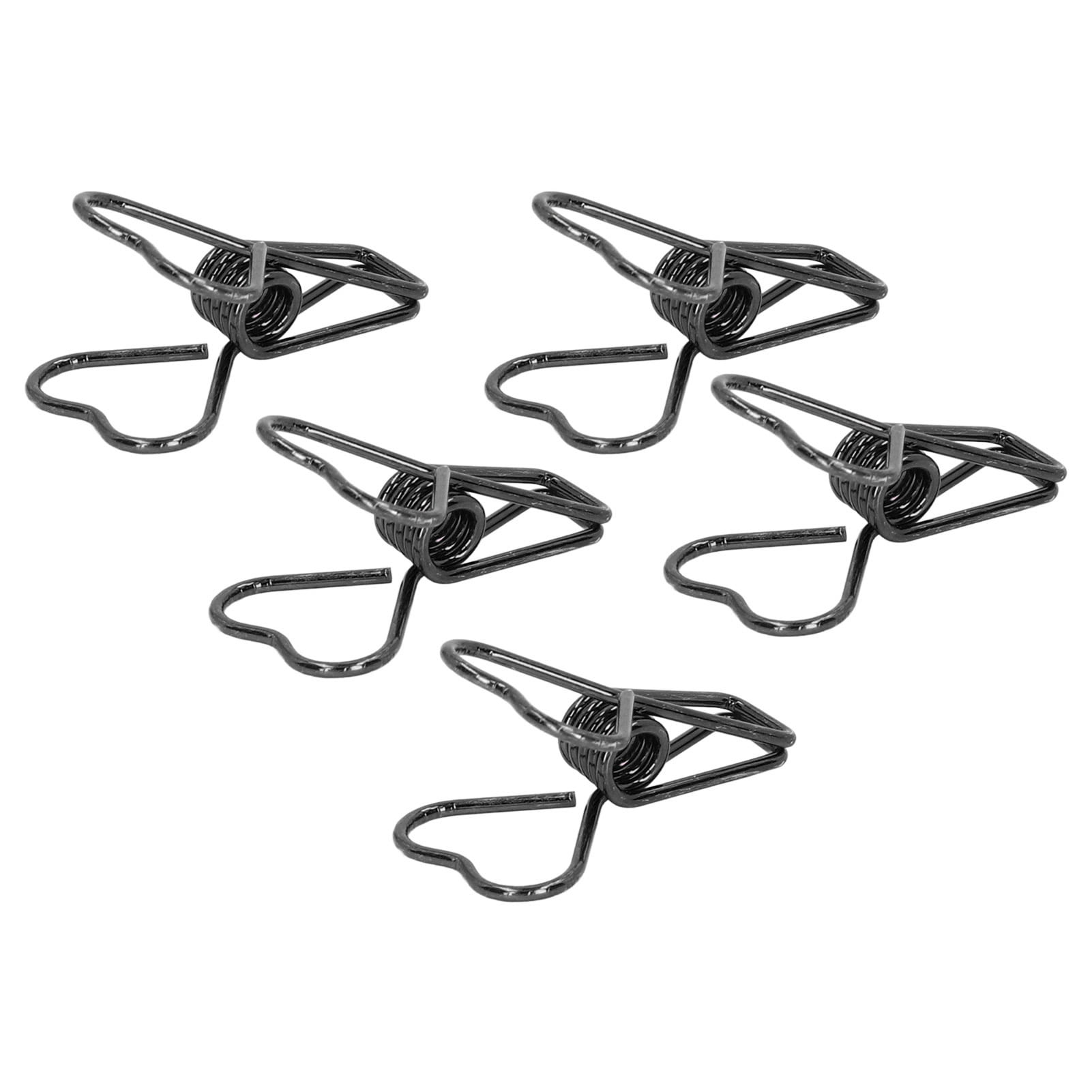 Yajisi 100Pcs Metal Heart Shape Hollow Binder Clips for Office Documents, Certificates, Tickets, Small Paper Clamps, Black