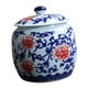thumbnail image 4 of Jarrón de porcelana azul y blanca con diseño de jengibre, para exhibir flores, de cerámica Flores rojas, 4 of 9