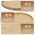thumbnail image 3 of Uxcell Wooden Serving Tray Round Decorative Platter for Serving Food and Drinks with Stylish Design Light Brown 10.6 Inch, 3 of 6